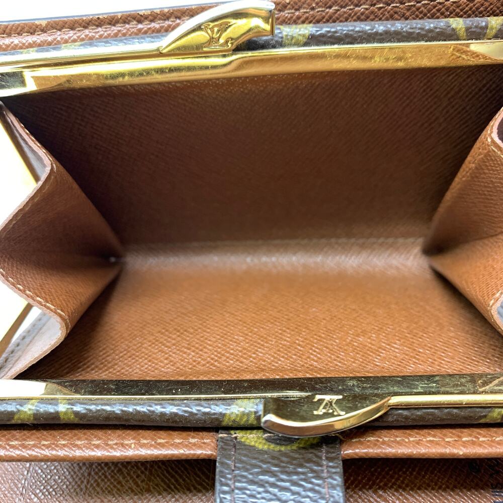 Vintage Louis Vuitton Monogram Kisslock Wallet Bifold Brown Signature Canvas - Picture 8 of 8